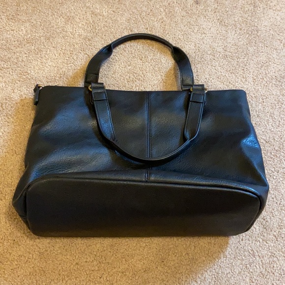 Market and Spruce black faux leather purse  16" x 11" x 6" - Picture 2 of 3